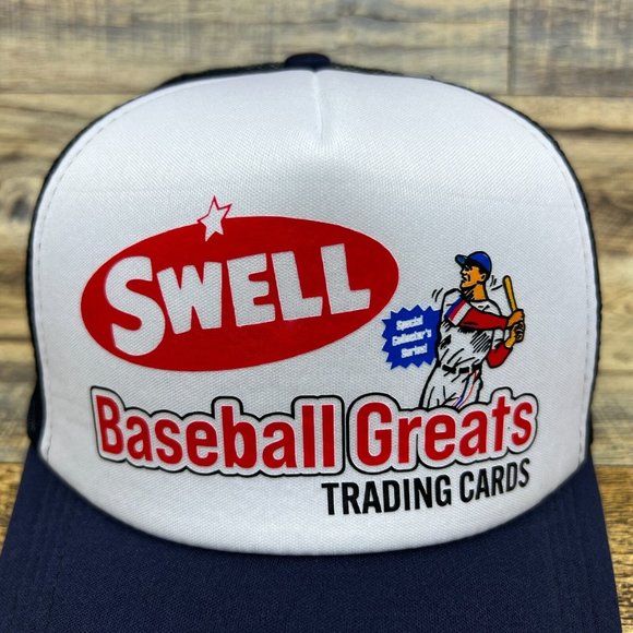 Swell Baseball Trading Cards Mens Trucker Hat Navy Snapback 50s Logo Ball Cap - Picture 3 of 8